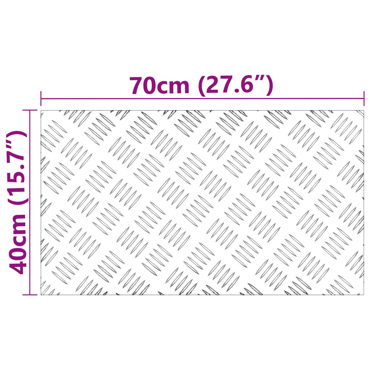 Aluminium Anti-Slip Checker Plates 2 st 70x40 cm