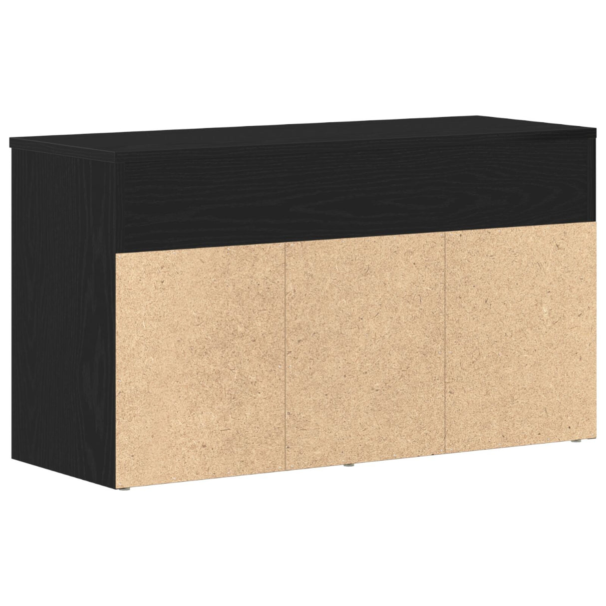 Bankje Zwart Eiken 60x30x45 cm Geengineerd Hout