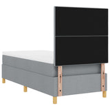 Boxspringbed met matras lichtgrijs eenpersoons stof