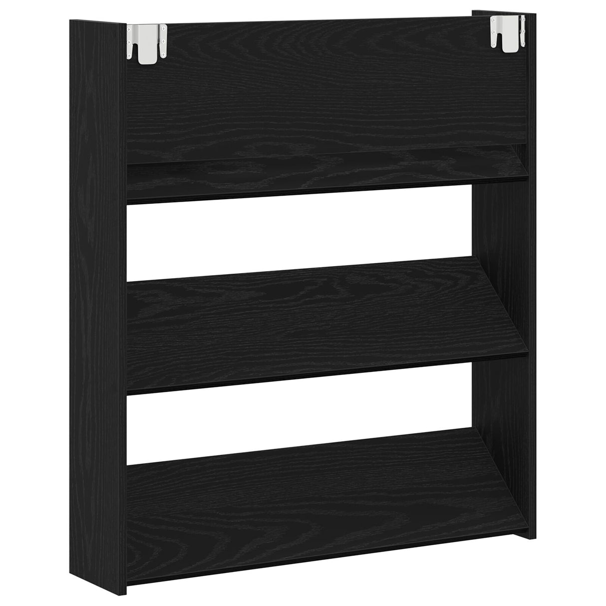 Wand Schoenenkast Zwart Eiken 80x18x90 cm Van Hout