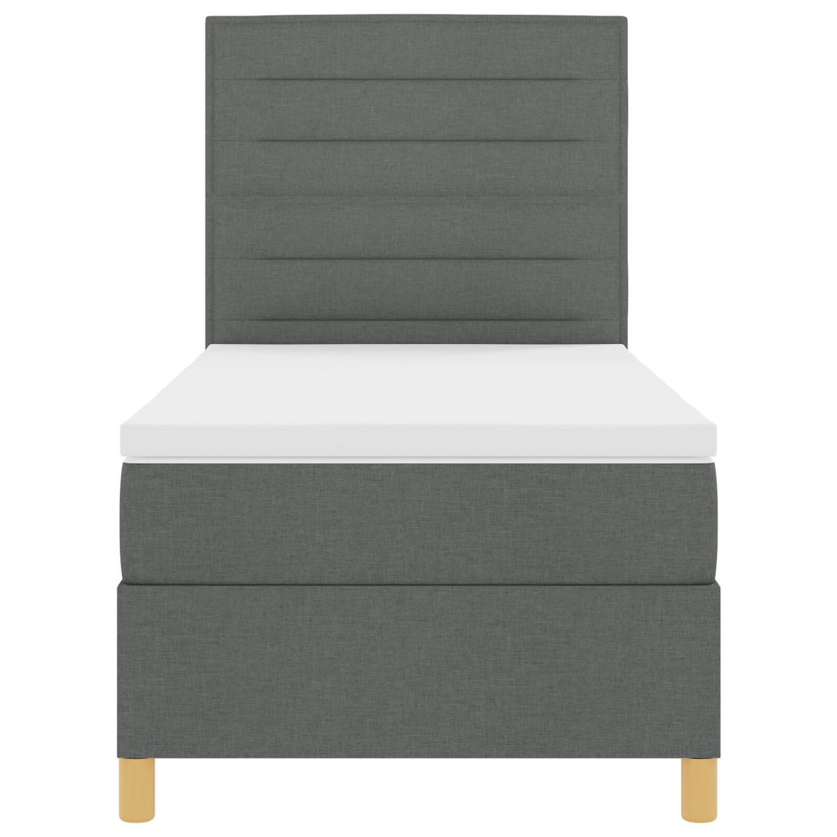 Boxspring Bed met Matras & LED Donkergrijs 90x190 cm Stof