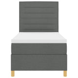 Boxspring Bed met Matras & LED Donkergrijs 90x190 cm Stof