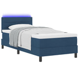 Bedframe met Matras Marineblauw Stof 90 x 190 cm Boxspringbed