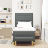 Boxspringbed met Matras & Bank Donkergrijs 80x200 cm Stof
