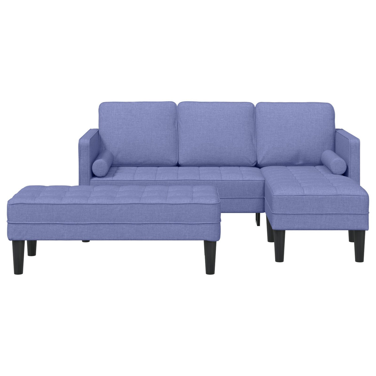2-delig bankstel met kussens jeans blauw stof