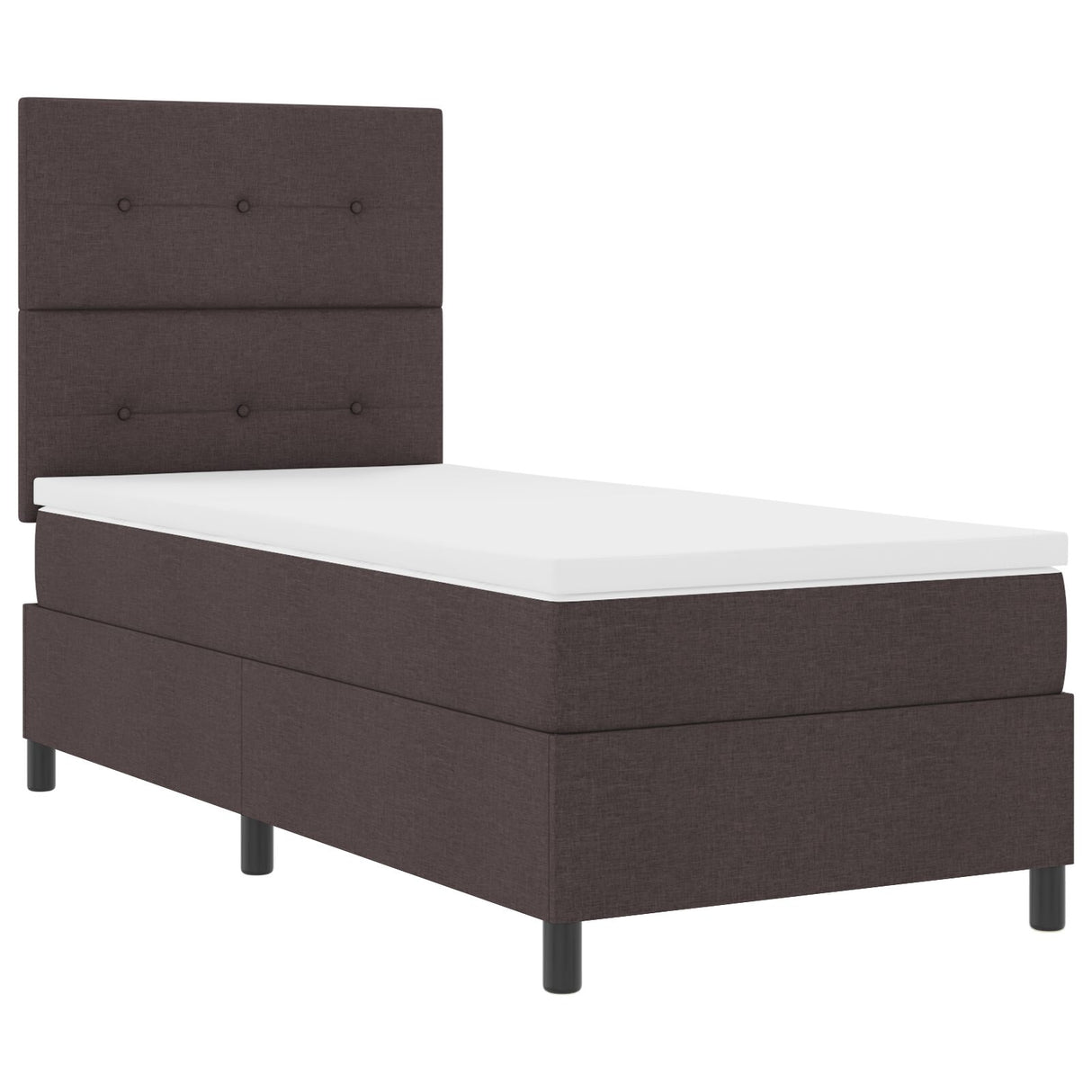 Boxspringbed met Matras Donkerbruin Eenpersoons Stof
