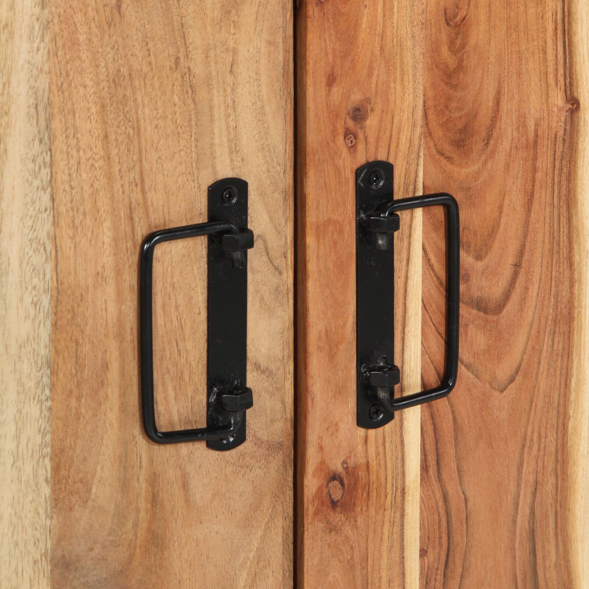 Schoenenkast Zwart 30x30x40 cm Massief Acaciahout en Staal