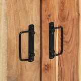Schoenenkast Zwart 30x30x40 cm Massief Acaciahout en Staal