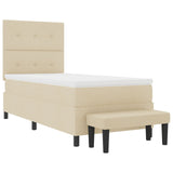 Boxspringbed met Matras & Bank Crème 80x200 cm Stof