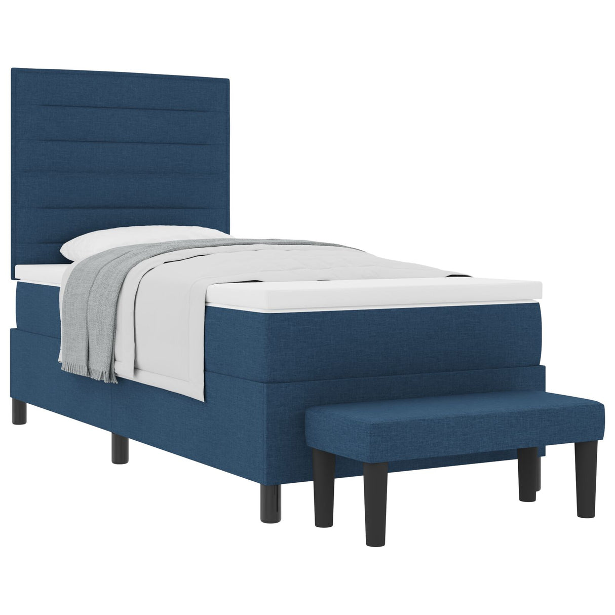 Boxspringbed met Matras & Bank Blauw 90x190 cm Stof